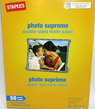 Staples Photo Supreme Double Sided Matte Paper 8.5 X 11, 50 Sheets. picture