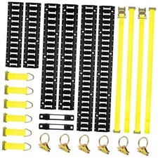 22 Pcs Black Tie-Down E Track Rail Kit - 4ft + 3ft + 2ft - Black picture