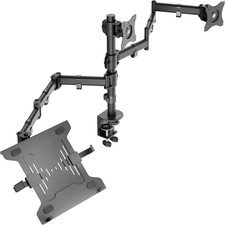 Dual Monitor Laptop Mount for 13 to 27 Inch Screens and 10 to 15.6 Inch Laptops picture
