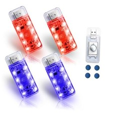 4 PCS Car LED Lights, USB Plug-in Rechargeable 8 High-Brightness LED 2Red&2Blue picture