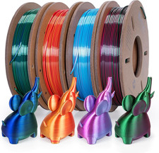 Silk Dual Color PLA 3D Printer Filament Bundle 1.75mm 4x250g Spools picture