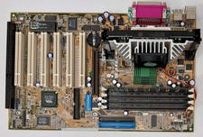 ASUS P3V4X Slot 1 AGP ISA Retro Motherboard + Pentium III 650MHz + 256MB SD RAM picture