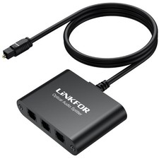 LiNKFOR Optical Cable Splitter 1x3 SPDIF Toslink with 1PCS Optical Audio Cabl... picture
