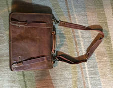 AMERI Leather Laptop Crossbody/Shoulder Bag - Genuine Vintage Leather picture