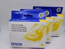 Genuine EPSON OEM Ink CartridgeYellow TO48420 Three Pack picture