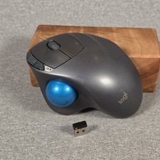 Logitech M570 Wireless Trackball Mouse Black with Dongle - Tested Works Great picture