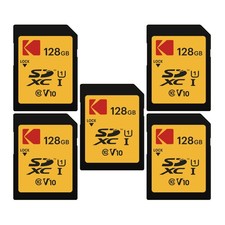 Kodak 128GB SD Class 10 U1 V10 Full HD Memory Card 5 pack Bundle ELITE picture
