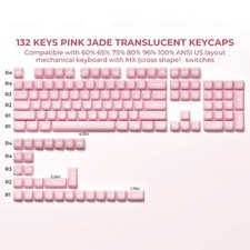 XVX MDA Profile White PBT Keycaps 132 Keys Double Shot Translucent Shine Through picture