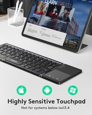 SAMSERS Foldable Bluetooth Wireless Keyboard w/ Touchpad Gray English QWERTY picture