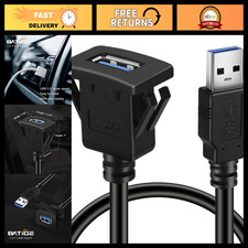 5-Pack 3ft USB 3.0 Flush Mount Extension Cable - Square Single Port Connector picture