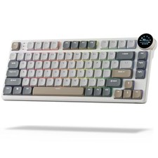 RK ROYAL KLUDGE N80 Low Profile Mechanical Keyboard w/Smart - N80-SANDY/GRAY picture