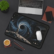 Black Hole Astronaut Desk Mat Mouse Pad | 2 Sizes | Space Science Art. picture