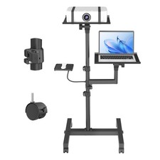 2 Shelves Mobile Projector Stand, Rolling Laptop Stand Adjustable Height to 4... picture
