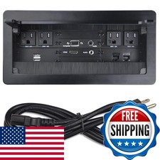 Conference Table Power Brush Connectivity Box 4 AC 2 RJ45 CAT6 VGA HDMI 2 USB picture