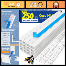 250in Cord Hider Kit - Paintable Cable Raceway for Wall-Mounted TVs, Wire Covers picture