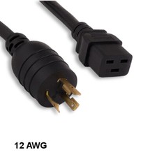 Kentek 6' L6-20P to C19 Power Cable 12 AWG 20A/250V SJT Locking for Network/Data picture