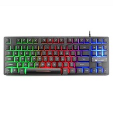 87 Key USB E-sports Wired Game Keyboard Rainbow Backlight Mechanical Keypads k16 picture