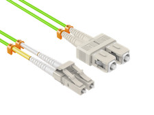 6m OM5 LC to SC Multimode Fiber Patch Cable 50/125 Duplex Lime Green picture