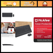 Wireless Keyboard and Mouse Combo, Bluetooth, Logi Bolt, SmartWheel + McAfee 202 picture
