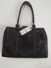 NEW Case Logic Women’s LEATHER TOTE W/ LAPTOP CASE INSIDE  17”  DARK BROWN (NWT) picture
