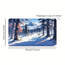 High-Definition Mouse Pad Featuring a Snowy Mountain Landscape, Thickened, Enl picture