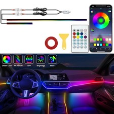 2-in-1 Car Interior Fantasy LED, Music Active, App Controlled RGB,Magic Glow,USB picture