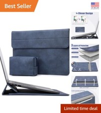 15-Inch Navy Blue Laptop Sleeve with Stand Feature – Slim Fit & Water-Resistant picture
