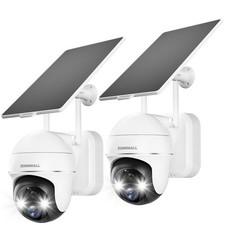 ZUMIMALL 2K Solar Security Cameras Wireless Outdoor 2-Pack, Solar Powered Cam... picture