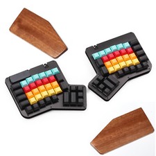 Ergodox Beech Walnut Wood Keyboard Wrist Rest Pad Palm Protection 2 Pcs picture