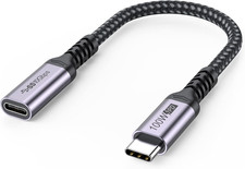 USB C Extension Cable 6 Inch Short, 4K@60Hz/10Gbps/100W Male to Female picture