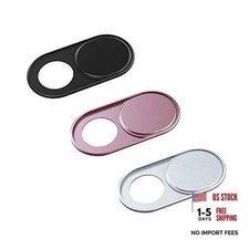 Webcam Cover Slide, 0.027-Inch Ultra-Thin Metal Black/Pink/Silver - 3 Pack picture