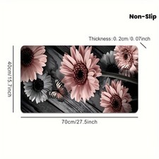 1pc of Large Pink Floral Patterned Desk Mat, Suitable for Gaming And Office Us picture