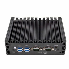 Simpletek Fanless Mini PC Intel Core i3 4GB 120GB RS232 2x LAN RJ45 HDMI W11 Pro picture
