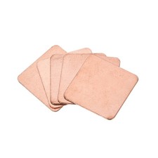 Flat IC Chipset Thermal Copper Heatsink for CPU GPU  15 x 15 x 0.3mm 5pcs picture