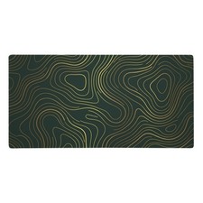 Green Gold Topographic Map Gaming Mouse Pad Desk Mat Minimalist Non-Slip picture