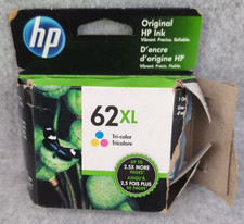HP Printer Cartilage Exp. 10/21 62XL Tri-Color Cyan Magenta Blue Open Box/Wrap picture