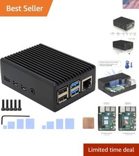 Sleek Aluminum Passive Cooling Case for Raspberry Pi 4 - Lightweight & Durable picture