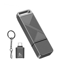 32GB FAT32 USB 3.0 Flash Drive with a USB3.0 C Adapter and Keychain (Grey) picture