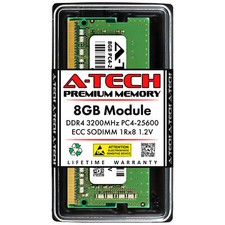 A-Tech 8GB PC4-25600 ECC SODIMM DDR4 3200MHz 1Rx8 NAS MicroServer ECC Memory RAM picture
