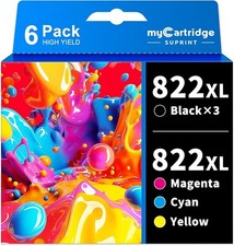 822XL 6 pack Ink Cartridge for Epson 822 Workforce Pro WF-3820 WF-4820 WF-4830 picture