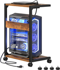 Computer Tower Stand, PC Stand with Charging Station, 2-Tier PC Tower Stand with picture