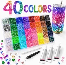 Bedazzling Kit, 40000Pcs 40 Colors Jelly Rhinestones for Bedazzling, 3mm Resin F picture