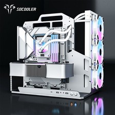 ATX Open Frame PC Case Full Aluminum CNC Black 360mm Bracket DIY USA Fast Delive picture