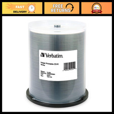 700MB CD-R Discs 52X Speed, White Inkjet Printable, 100 Pack - High-Quality Medi picture