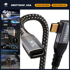 Right Angle USB C Extension Cable 3.3FT, 40Gbps Data Transfer, 8K Video, 240W PD picture