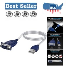 Plug & Play USB to Serial 9 Pin DB9 Converter - 2.5ft Cable, Lifetime picture