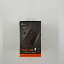 J5Create 185W GaN PD 3.1 USB-C 3 Port Charger Black - New In Box picture