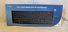 Macally Full Size Wireless RF Keyboard Black Plug & Play USB Receiver QWERTY picture