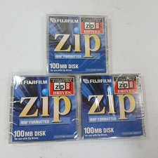 Lot of 3x 100MB Fuji Film IBM Formatted Zip Disks NOS Brand NEW For Zip Drives picture