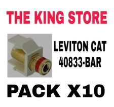 Leviton 40833-BAR QuickPort Binding Post Adaptr with Red Stripe Almond (PACK 10) picture